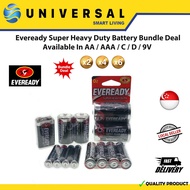 [SG SHOP SELLER] Eveready Super Heavy Duty Battery Bundle Deal Available In AA / AAA / C / D / 9V ( 