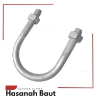 U 1" Carbon Steel Hotdip Galvanized 1 inch HDG ubolt/