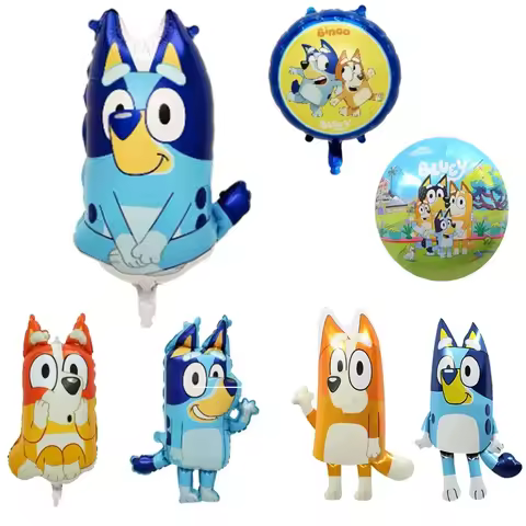 2026 Hot Sale Cartoon Bluey Bingo Balloons Aluminum Film Balloon Set Birthday Party Decoration Backg