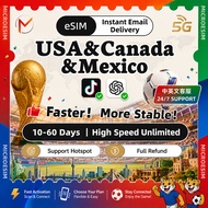 US Canada Mexico eSIM 10-60 day high-speed unlimited traffic/World Cup exclusive traffic/North Ameri
