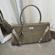 [Fishwater Boutique] High-Quality Imported togo Leather Tassel Handbag Long Handle Underarm Bag