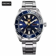 Velashop นาฬิกาข้อมือผู้ชายไซโก้ NEW SEIKO 5 SPORTS AUTOMATIC สายสแตนเลส หน้าปัดสีน้ำเงิน รุ่น SRPC5