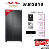 Samsung Fridge Side By Sides Refrigerator 670L Peti Ais Peti Sejuk Side Door 冰箱 并排冰箱 RS63R5591B4/ME
