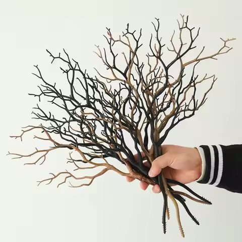 New Long Artificial Plants Plastic Antler Shaped Fake Tree Branch Decorative Coral Branches Indoor D