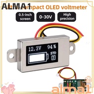 ALMA Battery Level Meter, OLED Display Adjustable Voltage Capacity Meter,  Optional Housing Ultra Th