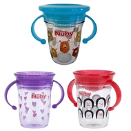 NUBY PRINTED TRITAN 360 WONDER CUP  WITH PP COVER/NUBY 360 WONDER CUP 240ML TWIN HANDLE TRITAN PRINT