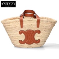 Celine Teen Classic Pannier 拉菲草和小牛皮材質 Triomphe 手袋，成色極佳，貨號 113832CGG.04LU