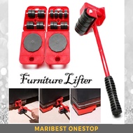(PACKAGE) FURNITURE LIFTER 4 Wheeled Mover Roller + Wheel Bar Furniture Transport Lifter