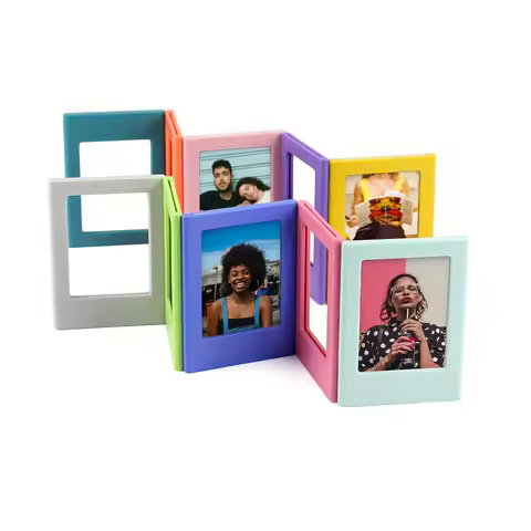 12 Pack Magnetic Photo Frames 2x3 Size Mini Photo Frame Set for Instax Photos Fridge Magnet Photo Fr