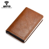 2023 New Customized Smart Men Wallet Business Card Holder Hasp Rfid Wallet Aluminum Metal Case Box Mini Credit Card Wallet Purse