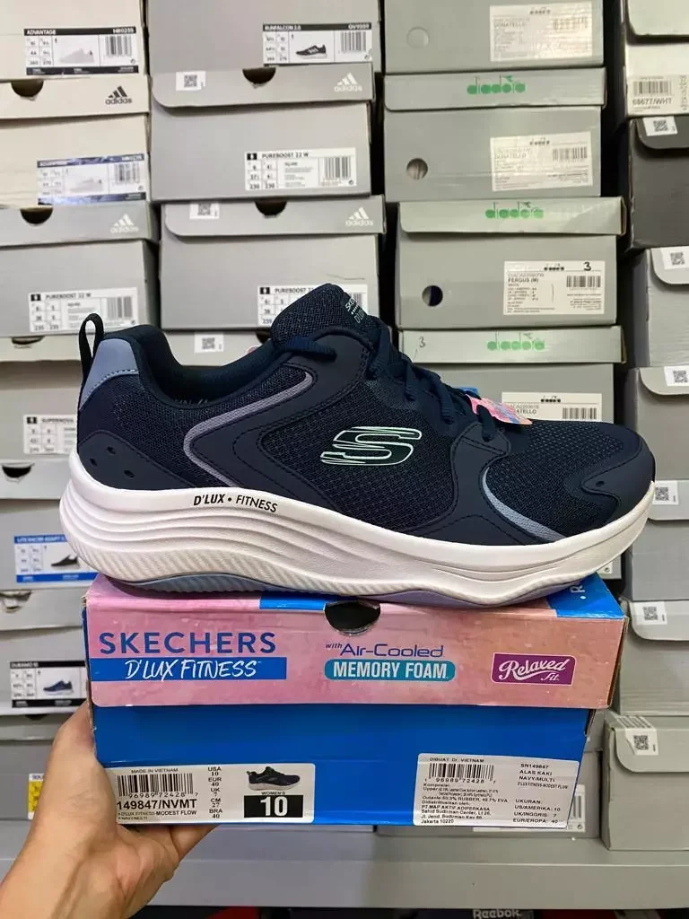 Sepatu Wanita Sepatu Training Wanita Sepatu Fitnes Wanita Skechers D'lux Fitness - Modest Flow 14984