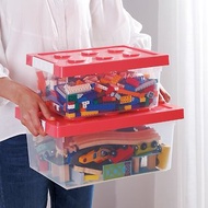日本霜山 樂高可疊式積木玩具收納盒-9L-3入-4色可選