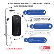 ( Rubine ) RHW-3388 DC pump instant water heater with rainshower set