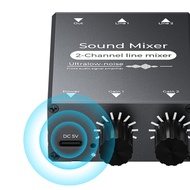 Audio Switcher 3.5mm 2-In-1-Out Audio Mixer Live Stream Synthesizer Volume Control Adjustment