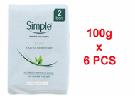 Pure Soap For Sensitive Skin 100g X 6 PCS , SIMPLE 敏感的純肥皂 100g x 6 條 (DOVE,DETTOL,NIVEA最佳替代品)