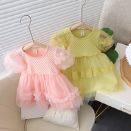 JOJO'S ADVENTURE Korean Style Children's Clothing Dress Girls' Puff Sleeve Puffy Tulle Skirt 2023 Su