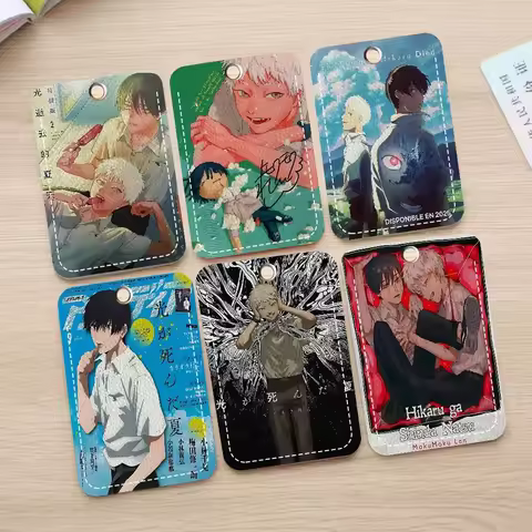 The Summer Hikaru Died Anime Keychain Card Holders Keyring Bank Bus ID Credit Cards Key Ring Chains