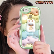 CHENYYKA Casing Ponsel untuk OPPO A12 A12s A5s A7 A11K A3s A12E A5 2018 Realme C1 Case 3D kelinci imut gelombang HP Kesing kamera silikon Casing guncangan Softcase