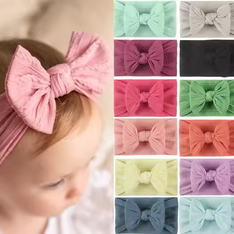 1Pcs Cute Bows Baby Headband Soft Elastic Baby Girl Hair Bands for Newborn Infant Turban Headwear Ba