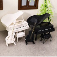 1pc Mini Piano Guitar Gift Box Set, Realistic Piano & Guitar, Doll House Decor, Miniature Model, Whi