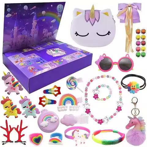 Christmas Advent Calender Box Mermaid Jewelry Christmas Gift Toys for Girls Kids 24days Countdown Ad