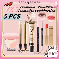 24h Shipping 5PCS YZS Makeup Combination Lazy Eye Shadow Stick High-gloss Lipstick Eyeliner Powder B