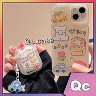 「Qc」cartoon puppy illustration double layer fun and cute iPhone case&amp;AirPods case iphone 14 case iphone 13 case iphone 12 case iphone 11 case AirPod case AirPod 2 case AirPod pro