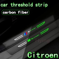 Citroen Car Threshold Strip Carbon Fiber Anti-Stepping Sticker Luminous Thickened Welcome Pedal Prot