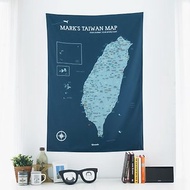 台灣地圖-你的專屬台灣地圖(布)。峰礦藍(客製化禮物)