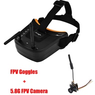5.8G 40CH Dual Antennas FPV Goggles Monitor Video Glasses Headset HD W/ 5.8G 25mW transmitter fpv camera + Osd for Racing Drone