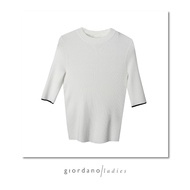 giordano ladies Line Trim 3/4 Sleeves Top (Size XL)
