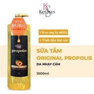 Sữa tắm keo ong sạch sâu cân bằng độ ẩm dưỡng da mềm mịn AEkyung showermate Honeyrop Propolis 1000ml