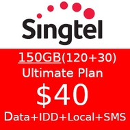 Singtel 150GB (120+30) Data Ultimate Plan $40 Top Up / Recharge