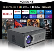 Projector KONKA H31 4K Android 2+32G Auto Focus Portable, Daytime Use For Class/Meeting/Training