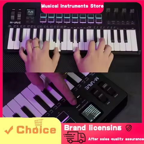 M-VAVE MIDI Controller Pro Portable keyboard 37-Key 16 RGB Pads 8 Knobs Built-in Synthesizer Keyboar