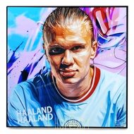 Erling Haaland เออร์ลิง ฮาแลนด์ Manchester City แมนซิตี้ รูปภาพ​ติด​ผนัง​ pop art นักฟุตบอล​ กรอบรูป