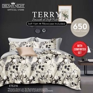 [Comforter Set] Comfort Bay TERRY Fitted Set Super Single/Queen/King Bed Sheet Cadar Pillowcase Included 650TC High Quality Modern Design Korean Style Mattress Cover Soft &amp; Comfortable Bedding Sets Cotton Feel