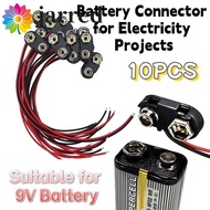 JARRED 10Pcs Battery Holder Clip, I / T Type Cable Snap on Battery Clip Connector, Battery Holder Bl