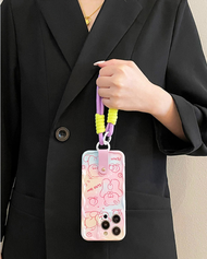ตุ๊กตาหมีน้อยน่ารักสำหรับ iphone14promax หูฟังที่เก็บกระเป๋าใส่โทรศัพท์ขนาดเล็กสำหรับ iphone13Pro Purple Carry-on Short Rope Case สำหรับ iphone12promax การ์ตูนตุ๊กตาหมีกรณีสำหรับ iphone11