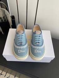 DIOR 迪奧 淺藍色低幫帆布鞋