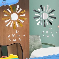 WONDER Acrylic Mirror Wall Stickers Sunflower Butterfly Reflective Mirror Wallpaper Home Decor Accessories For Living