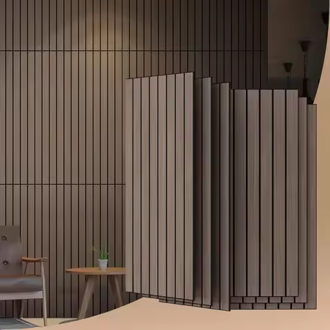 6 Pack Acoustic Panels 47.2x23.6in Sound Absorbing Wall Panels, Wood Grain, for Home Theater Studio 
