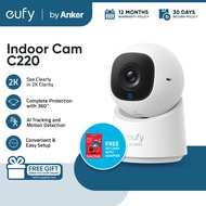 Eufy Security Indoor Cam C220, 2K Resolution Security Camera with 360 Horizontal View