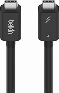 Belkin Certified Thunderbolt 4 Cable (1M 3.3FT), USB Type C Connection with 100W Power Delivery PD Enabled, TB3 Compatible with MacBook Pro, eGPU, and More, Black (INZ003)