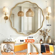 Bathroom Mirror Wavy Hanging Mirror Toilet Makeup Mirror Mounted Round Mirror