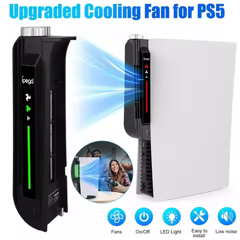 IPEGA Adjustable Cooling System For PS5 Cooling Fan With LED Light For PS 5 Both Disc And Digital Ed