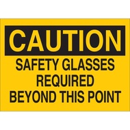 Brady 22592 Plastic Eye Protection Sign, 7" X 10", Legend "Safety Glasses Required Beyond This Point