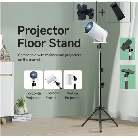 Extendable Portable Phone Bracket for HY300 Pro Mini Projector Travel Tripod Stand Mount Max Load-Be