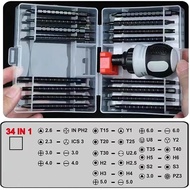 34 in 1 Short handle ratchet multi-purpose screwdriver set magnetic ratchet screwdriver