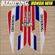 MERAH STRIPING STICKER LIS LES POLET honda win 100 91 1991 red white blue fullset quality standard b